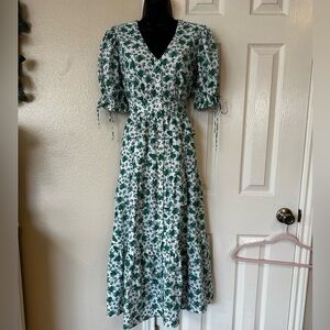 Hyacinth House Irenea Green & White Floral Maxi Dress XS